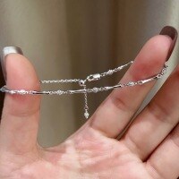 wholesale S925 Sterling Silver New Chinese Style Pinecone Bamboo Bracelet, Light Luxury High-End Exquisite Niche Stackable Wrist Accessory, Symbolizing Continuous Growth-Platinum 925 silver