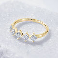 S925 Sterling Silver Geometric Design Moissanite Ring for Women-0-2