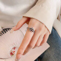 wholesale S925 Sterling Silver Irregular Heart Woven Line Ring, Trendy and Stylish Ins Style Design Index Finger Ring-0-3
