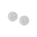 wholesale S925 metal geometric circular matte ear studs for women, high-end textured crystal silver earrings, wholesale in minimalist style-0-5