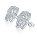 925 Sterling Silver Custom Butterfly Camellia Earrings, Trendy and Unique-0-3
