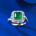 wholesale S925 silver ring, jewelry live stream new style 7*7 emerald simulated diamond ring, hot-selling for foreign trade-0-2