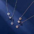 wholesale S925 Sterling Silver Zircon-Inlaid Slim Waist Necklace, Fashionable, Unique, Minimalist Luxury, Niche, Versatile Pendant Collarbone Chain Jewelry-0-2