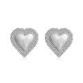 wholesale Metal: 925 Sterling Silver Europe and America cross-border ear studs, fashionable new style, women's heart-shaped diamond inlay, sweet little chic wind earrings, ear care for pierced ears-0-4