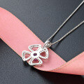 wholesale 925 Sterling Silver Cross-Border Pendant Necklace for Women, Small Four-Leaf Clover Flower Charm, Minimalist and Elegant, Versatile Collarbone Chain-0-3