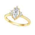 wholesale 14K Gold Plated S925 Sterling Silver Inlaid with 5A Zircon Marquise Gemstone Ring, Fashionable, Unique, and Luxurious-0-0