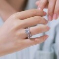 wholesale S925 Sterling Silver 15ct Exaggerated and Luxurious Moissanite Ring for Valentine's Day or Birthday Gift-0-1