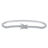 wholesale S925 Sterling Silver 2mm Single Row Diamond Tennis Bracelet, Stylish and Trendy, Cross-Border Best Seller-Platinum 2.0 zircon, bracelet length: 16.5CM 925 silver