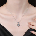 S925 Sterling Silver Moissanite Snowflake Pendant Necklace-0-2