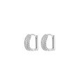 wholesale S925 Sterling Silver Minimalist Letter D-Shaped Full Diamond Ear Clasp for Women, Small Batch Personalized Fashion Ear Clasp, Luxury Earrings-0-4