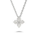 wholesale 10K Gold Lab-Grown Diamond Four-Leaf Clover Necklace for Women, Laboratory Diamond Collarbone Chain-0-0