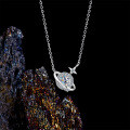S925 Silver Necklace with Moissanite Pendant, Planet Design-0-1