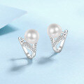 wholesale PT950 gold-plated S925 silver freshwater pearl ear clips with moissanite, high-end style, hot-selling ready for wholesale-0-1