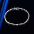 Sterling Silver 2mm 3-Point Moissanite Small Crown Bracelet-0-1