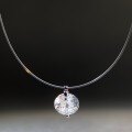S925 Sterling Silver Fish Chain Necklace with Rose-Cut Aquamarine and D Color Moissanite-0-7