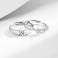 wholesale S925 Sterling Silver Sun and Moon Love Couple Rings, Minimalist Luxury High-End Matching Set for Men and Women, Valentine's Day Gift for Girlfriend-0-1