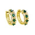 wholesale S925 Silver Women's Fashion Colored Gemstone Artificial Emerald Simulated Diamond Earrings, Daily Wear Retro Style-0-4