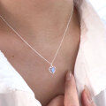 wholesale S925 Sterling Silver Iridescent Moonlight Zircon Heart Necklace for Women, New Arrival LuxuryCollarbone Chain-0-0