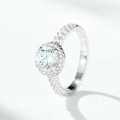 Metal 1ct Round Moissanite Ring D Color Four-Prong Classic Style-0-0