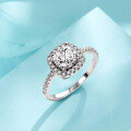 wholesale 925 Sterling Silver 1 Carat Square Moissanite Ring for Women, Small and Exquisite, High-End Emotional Couple Proposal Wedding Luxury Diamond Ring-0-0