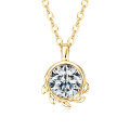 Sterling Silver 1-Carat Moissanite Minimalist Olive Leaf Pendant Necklace-0-3