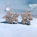 wholesale 925 Sterling Silver Luxury Micro-Paved Petal Earrings, New Design from MuJing Jewelry, Cross-BorderIns Style for Dropshipping-0-1