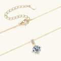 wholesale S925 Sterling Silver Cross-Border D Color Full Moissanite Necklace, Minimalist Design Pendant with Four-Prong Collarbone Chain-0-2
