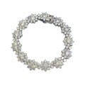 wholesale S925 Sterling Silver Zhuo Zhifan Jewelry Fully Set Sunflower Bracelet, Luxurious Cluster Simulated Diamond Floral Accessory for Women-0-4