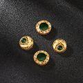 wholesale Metal material placed at the beginning: 925 ancient silver inlaid with natural emerald green Zhajilamu DIY accessories spacer beads barrel beads accessories collectibles back cloud-0-2