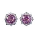 wholesale S925 Sterling Silver Light Luxury Jewelry Style 80mm Rose Purple Millennium Cut Stone Earrings Fashion Item Live Broadcast Drop Shipping-0-4