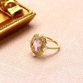 wholesale 18K gold diamond-encrusted ring with Japanese-inspired luxury and natural lavender crystal pearl hand accessory, new retro-style jewelry-0-1