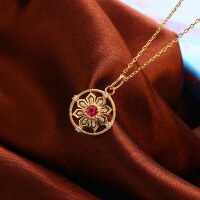 wholesale Original Natural Tourmaline Starry Sky Snowflake Pendant Necklace in Metal Material, Wholesale Customization, Trendy Korean and Japanese Style Design-Tourmaline Hollow Snowflake Necklace>925 Silver