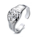 wholesale S925 Sterling Silver Irregular Spot Texture Open Ring, Personality Light Luxury French Style Versatile Ring for Women-0-4