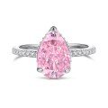 wholesale S925 Sterling Silver Cross-Border Women's Ring with 8A Ice Flower Zircon, Sparkling Pink Geometric High-Carbon Diamond, Fresh and Sweet Girly Style-0-12