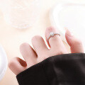 Silver 1-Carat Flower Four-Prong Fashion Moissanite Open Ring Gift-0-0