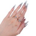 wholesale Metal: S925 Silver Gold Plated MinimalistIns Style 6*8 Small Sugar Cube Stackable Ring for Layering and Matching-0-4