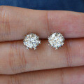 S925 Silver Snowflake Earrings Women's Simple Wedding Moissanite Gift-0-2