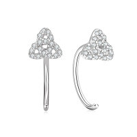 S925 Sterling Silver D-color Moissanite Bow Earrings-Q-style [Clearance Sale with Free Shipping] K Silver  925 Silver