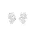 wholesale S925 Sterling Silver Irregular Floral Diamond Inlaid Fan Earrings for Women, Small and Unique, Light Luxury Silver Earrings-0-4