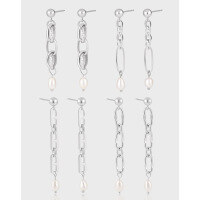 wholesale S925 Sterling Silver 1050 Small Niche Ins Minimalist Style High-end Elegant Tassel Chain Freshwater Pearl Earrings for Women-EF1050-4>925 silver