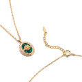 wholesale New Japanese-style 925 Sterling Silver Gold-Plated Natural Malachite Necklace for Women, Versatile and Luxurious Small Design-0-2