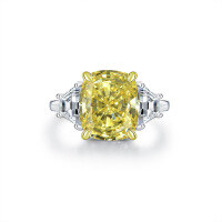 wholesale Pure silver fat rectangular 10*12 imitation diamond 6 carat simple European and American stylish square bold matching rings for men and women-Pink 10*12; D26【R-0302】 No. 8