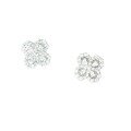 wholesale S925 Sterling Silver Fresh and Sweet Ins Style Designed Diamond Four-Leaf Flower Stud Earrings M06674-0-4