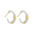 wholesale S925 sterling silver 1772 niche designer-style elegant minimalist drip-glaze C-shaped semi-circle loop love earrings for women-0-6