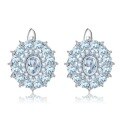 wholesale S925 Silver Luxury Design Natural Sky Blue Topaz Earrings Gift Natural Colored Gemstone Earrings European and American Style-0-4