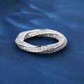 wholesale S925 rhodium-plated heavy work design Enzela pure silver ring with curved pave setting and zircon-0-2