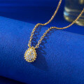 wholesale S925 Silver Gold-Plated Bohemian Style Pear-Shaped Teardrop Pendant Necklace, Small and Niche, Suitable for Daily Wear-0-1
