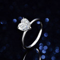 S925 Silver Heart-Shaped Moissanite Ring, 2ct Heavy Craft Factory Live-0-4
