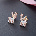 wholesale S925 Sterling Silver Zircon Deer Earrings, Minimalist Women's Stud Earrings Wholesale from Source Factory-0-0