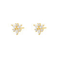 wholesale S925 Sterling Silver Zircon Star Earrings, Minimalist Ear Hoops for Women-0-9